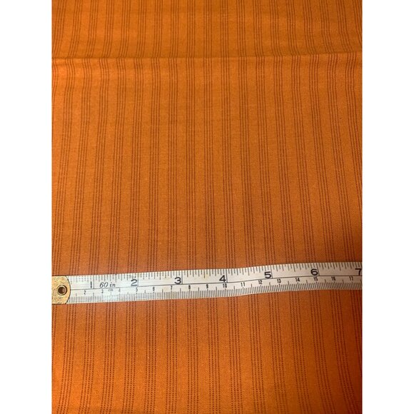 Striped Mustard Orange Cotton Fabric 1/2 Yard 44" Wide Sewing Crafting Material - Picture 3 of 5